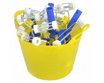 Bucket of Assorted Caged Roller Frames